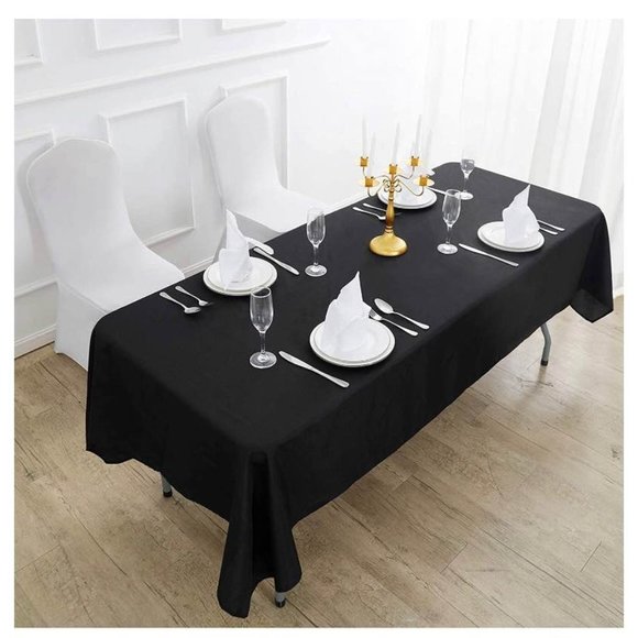 Other - 60x102 inch Black Tablecloth Washable Kitchen Table Cloth  Wedding Party Dining
